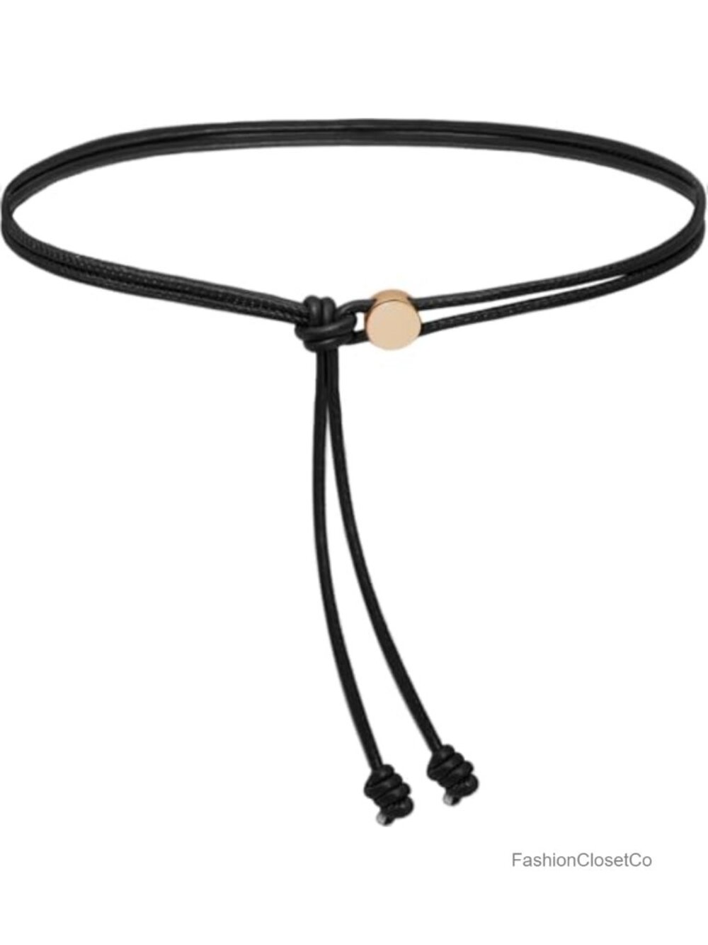 PU Leather Skinny Knotted Rope Belt Adjustable Tie for Dresses
